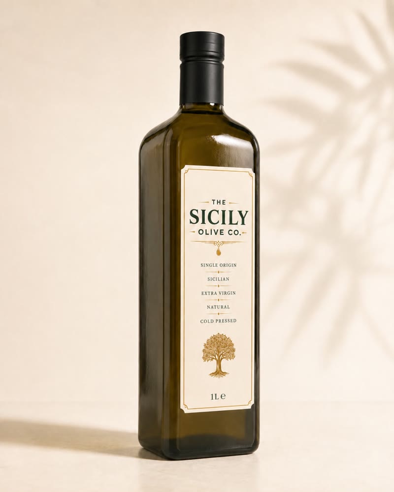 1 Litre Signature Bottle of The Sicily Olive Co. extra virgin olive oil